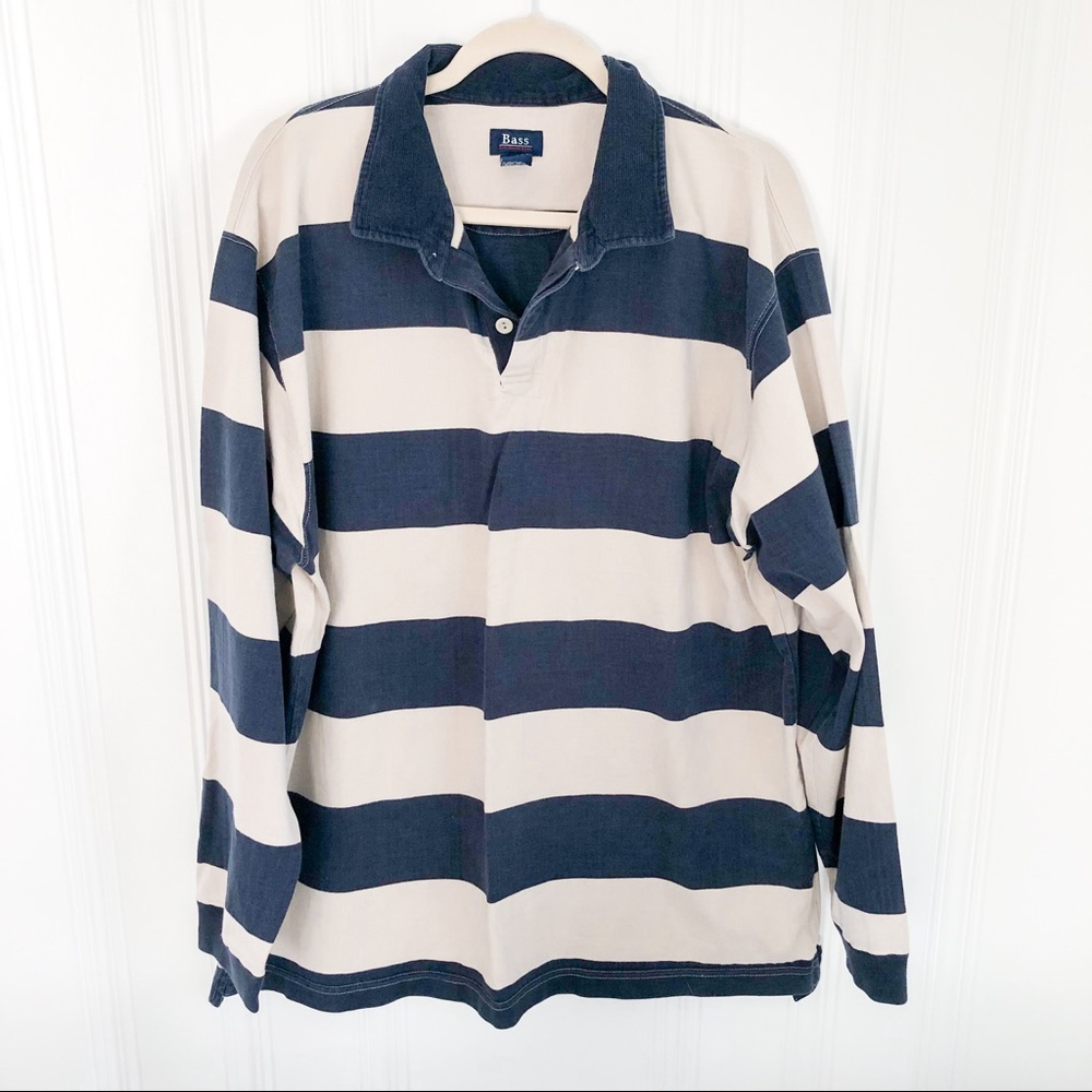 G.H. Bass & Co Striped LS Polo Shirt